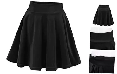  Women's Vintage Velvet Stretchy Mini Flared Skater Skirt X-Large Black • $30.50