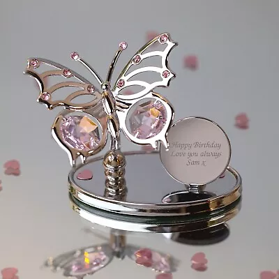 Personalised Crystocraft Butterfly Ornament Mothers Day Birthday Christmas Gifts • £10.99