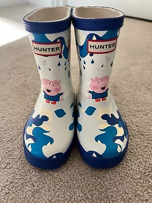 Peppa Pig Hunter Boots.  Peppa Pig First Muddy Puddles. Only Worn Once.  • £35