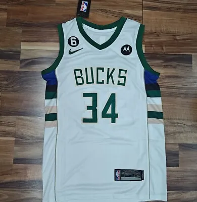 Giannis Antetokounmpo #34 Milwaukee Bucks White Jersey Size S M L Brand NEW • $34.99