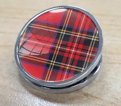 Royal Stewart Scottish Tartan _ Metal Circle Fridge Magnet Memo / Photo Clip • £2.49