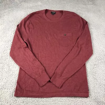 Todd Snyder Sweater Mens M Red 100% Cashmere Crewneck Long Sleeve • $59.88