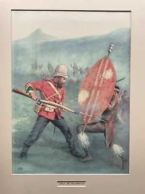 Duel At Isandlwana Zulu War. Mounted Print 20x16 • £25