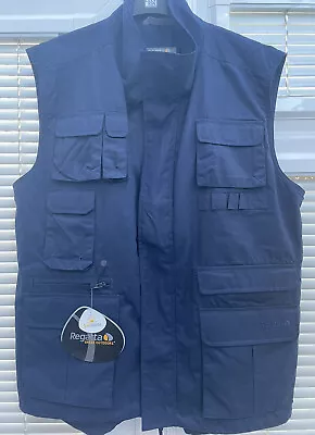 £28 • Buy REGATTA Professional Utility Tool Vest Gilet Blue M Medium 40 BNWT SPF 40+
