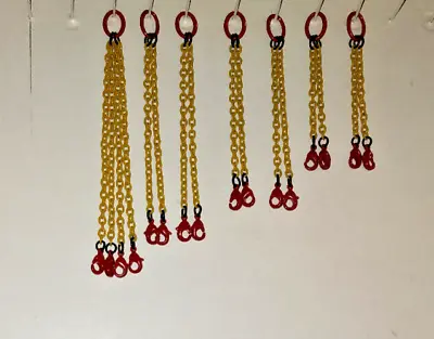 Crane Lifting Sling Chain Set. Yellow Chain/Manitowoc Red Clasp. 1/87th • $28.95