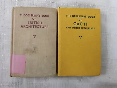 £10 • Buy The Observers Book Of British Architecture & Observers Book Of Cacti Christmas