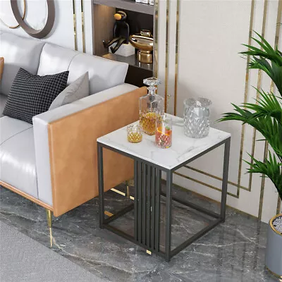 Modern Open Marble Side End Accent Table Square Living Cocktail Table Nightstand • $45.92