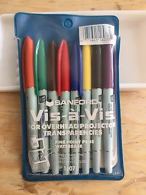 Vintage Sanford Vis-a-Vis Overhead Projector Wet Erase Markers Blister Pack  • $27