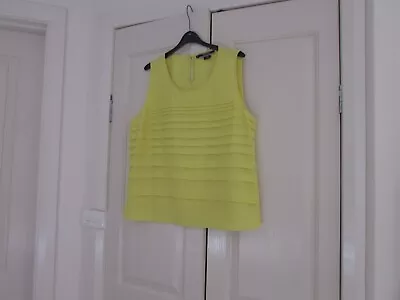 Ladies Top  Design Basque Size 16 Petite  No  Sleeves Yellow Polyester • $25