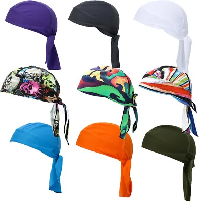 $5.96 • Buy Quick Dry SKULL CAP Du Rag Head Wrap Motorcycle Biker Do Doo Bandana Tie Cap Hat