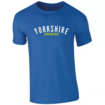 Yorkshire T Shirt Huddersfield Football Fan Blue White Yellow Logo Size To 3XL • £9.97