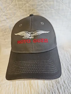 Moto Guzzi Flying Eagle Cap Hat  Adjustable Charcoal Gray Motorcyle Riding • $25