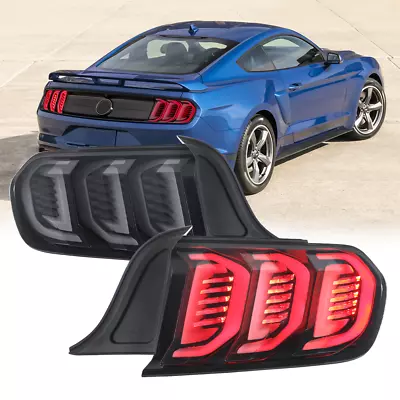 2X LED Tail Light Rear Lamps Black Housing For 2015-2021 Ford Mustang FR3Z13405G • $329.79