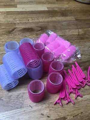 Hair Rollers Curlers Set 18 Plus 12 Clips • £1.50