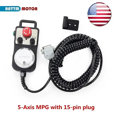 【US】 5 Axis MPG Pendant Handwheel+15-pin Plug For CNC Controller DDCSV4.1 Expert • $49