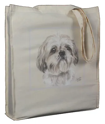 £11.99 • Buy Shih Tzu Breed Dog Reusable Cotton Bag Gusset & Long Handles WaggyDogz Design 