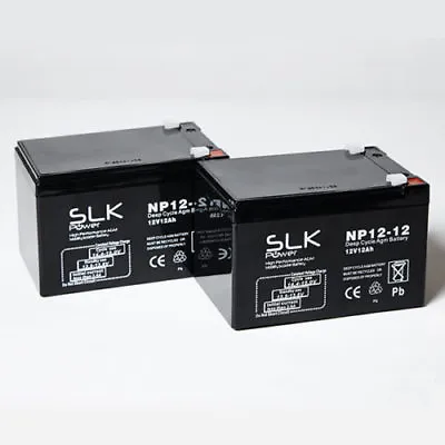 £39.41 • Buy Twin Pack Quality 12v 12ah Slk Power Agm Mobility Scooter Batteries 