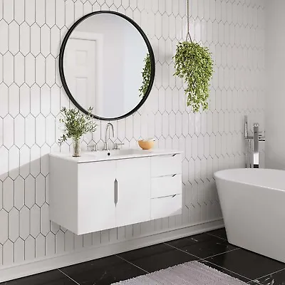 Modway Vitality 36  Wall-Mount Bathroom Vanity In White White • $328.06
