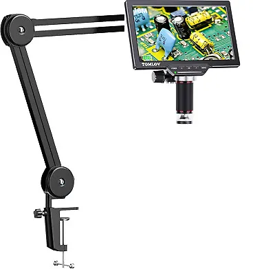 TOMLOV HDMI Digital Video Microscope 1200X 144 Ring Light Flexible Arm Soldering • $225