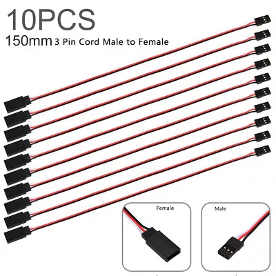 £4.01 • Buy 10Pc/set Servo Extension Lead Wire Cable 3 Pin Male To Female For RC Futaba JR