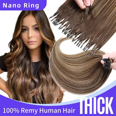 CLEARANCE Stick I Tip 100% Remy Human Hair Extensions Micro Nano Ring THICK 1G • $36.84