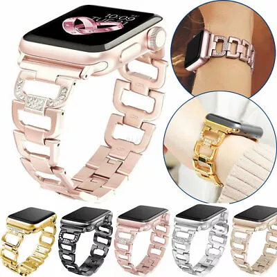 $16.99 • Buy Bling Rhinestone Stainless Steel Watch Band Strap For Fitbit Versa 2/3/4 Sense 2