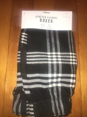 NWT EXPRESS Stretch FLANNEL BOXERS PLAID 💥 LARGE • $25