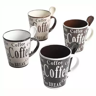 Mr. Coffee Dolce Cafe 4 Person 8 Piece Mug And Spoon Set Assorted Colors • $21.87