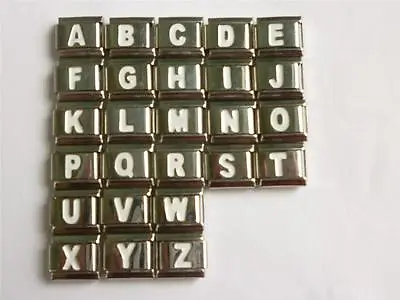£2.80 • Buy Silver White Italian Charm A To Z Alphabet Letters Letter Bracelet Link