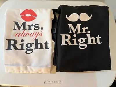 Mr. Right And Mrs. Always RightKitchen Apron Set Bridal Shower Gifts • £12