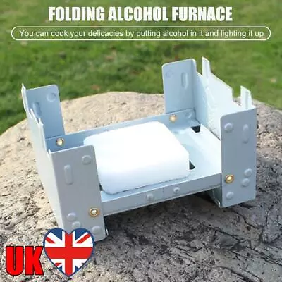 Mini Folding Portable Oven Picnic Solid Fuel Alcohol Stove Camping Furnace • £6.12