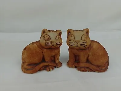 Quantock Studio Pottery Cats Pair Vintage Cat Figurines  Somerset Figurine • £8.95