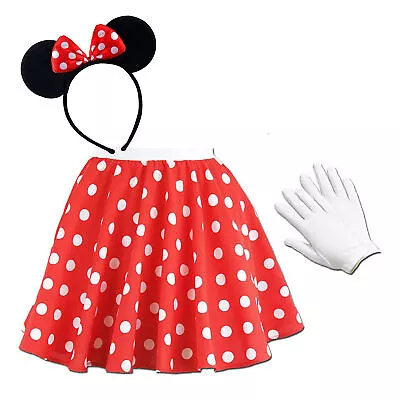 Child Minnie Mouse Red Polka Dot Fancy Dress 3PC Outfit • £12.95