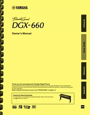 Yamaha DGX-660 Portable Grand Piano Keyboard OWNER'S MANUAL • $33.88