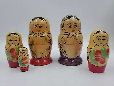 VTG Matryoshka Wooden Russian Nesting Dolls Set Of Five Made In USSR • $16.90