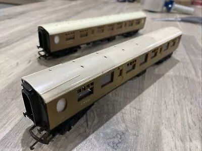 Rake Of 2 Triang/hornby OO Gauge Thompson Coach In LNER Teak 1010. • £25