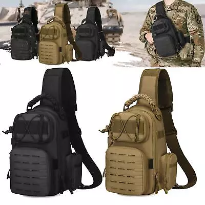 Tactical Sling Backpack Molle Large Crossbody Outdoor Chest Pack Shoulder Bag • £22.99