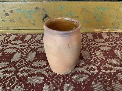 Early 19th Century Redware Mustard Or Snuff Jar Sm Sz PA Origin Nice Example • $60