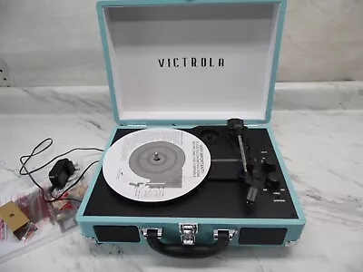 🎆🎆Victrola Bluetooth Turntable Turquoise Untested/Parts Only 🎆🎆 • $36.99