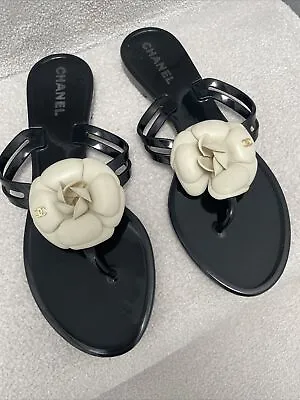 Chanel Camellia Sandals / Flip Flops - Used But Good Condition Size 38 • £150