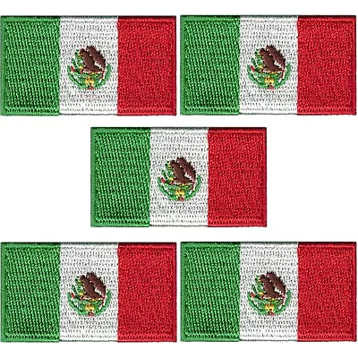 Small Mexican Flag Patch (5-Pack) Embroidered Iron On Patch Applique • $8.04