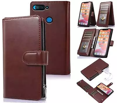 Xiaomi Mi 8 Lite Multifunction Pu Leather Wallet Case 10 Cards Zip Pouch • $15.50