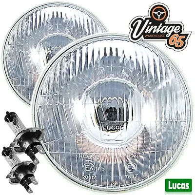 Genuine Lucas 5.75  5&3/4  H4 Halogen Headlights Conversion European LHD • $342.17