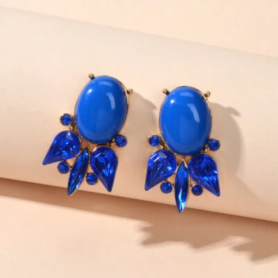 $1.99 • Buy Retro Style Colorful Crystal Geometric Stud Earrings Party Fesvital Jewelry Gift