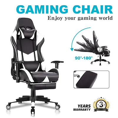 $195.90 • Buy Gaming Chair PU Leather Office Chair Ergonomic Recliner Chair W/Footrest