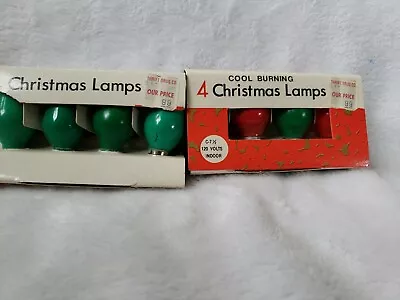 Vtg 2 Packs Thrift Drug C 7 1/2 Indoor Christmas Bulbs Lamp 5-Green 2-Red 1-Blue • $7.95