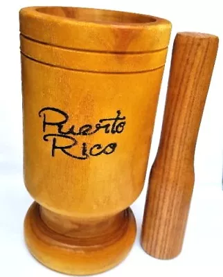 Puerto Rico Tall Wood Mortar & Pestle Pilon Madera Rican Mofongo - Pick Amount - • $52.75