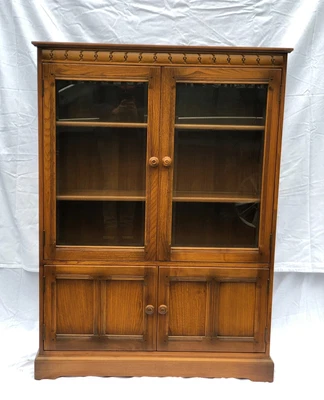 £195 • Buy Ercol Windsor Oak Display Cabinet With Shelves And Four Doors
