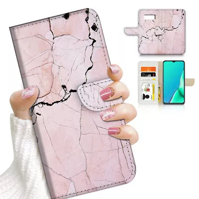 ( For Samsung S7 ) Wallet Flip Case Cover PB23605 Pink Crystal Marble • $12.99