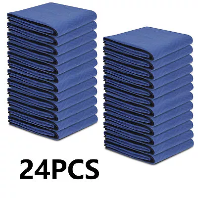 24 Pack Moving Blankets 80  X 72  Pro Economy Blue Heavy Duty Pro Shipping Pads • $103.58